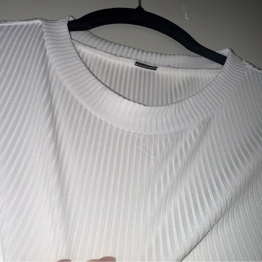 White Ruffled Bodysuit Top - Picture 4 of 12